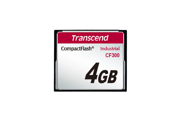 Промышленная карта памяти Compact Flash 300X, 4GB SLC, UDMA5, TYPE I, темп. режим от -25C до +85C, Transcend TS4GCF300 