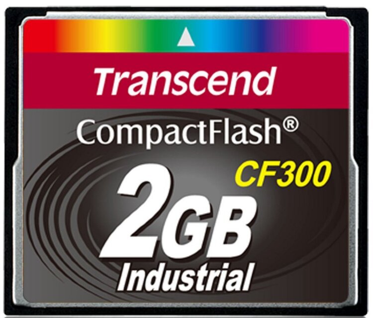 Промышленная карта памяти Compact Flash 300X, 2GB SLC, UDMA5, TYPE I, темп. режим от -25C до +85C, Transcend TS2GCF300 