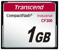Промышленная карта памяти Compact Flash 300X, 1GB SLC, UDMA5, TYPE I, темп. режим от -25C до +85C, Transcend TS1GCF300