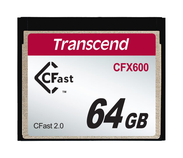 Промышленная карта памяти 64GB CFast 2.0 X600 MLC SATA III темп. режим от -5C до +70C Transcend TS64GCFX600 