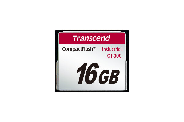 Промышленная карта памяти Compact Flash 300X, 16GB SLC, UDMA5, TYPE I, темп. режим от -25C до +85C, Transcend TS16GCF300 